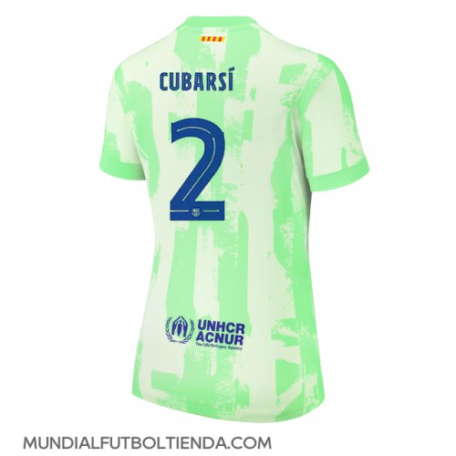 Camiseta Barcelona Pau Cubarsi #2 Tercera Equipación Replica 2024-25 para mujer mangas cortas
